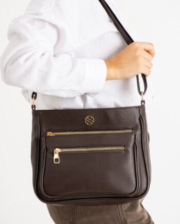 Sanmorris 4-compartment crossbody bag in stylish synthetic leather