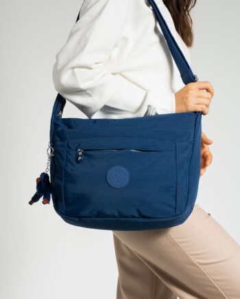 Sanmorris waterproof crinkle fabric crossbody bag in navy colors