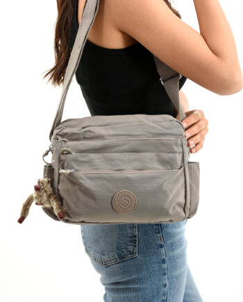 Sanmorris women's multi-pocket shoulder bag in sand, designed for everyday use and style.